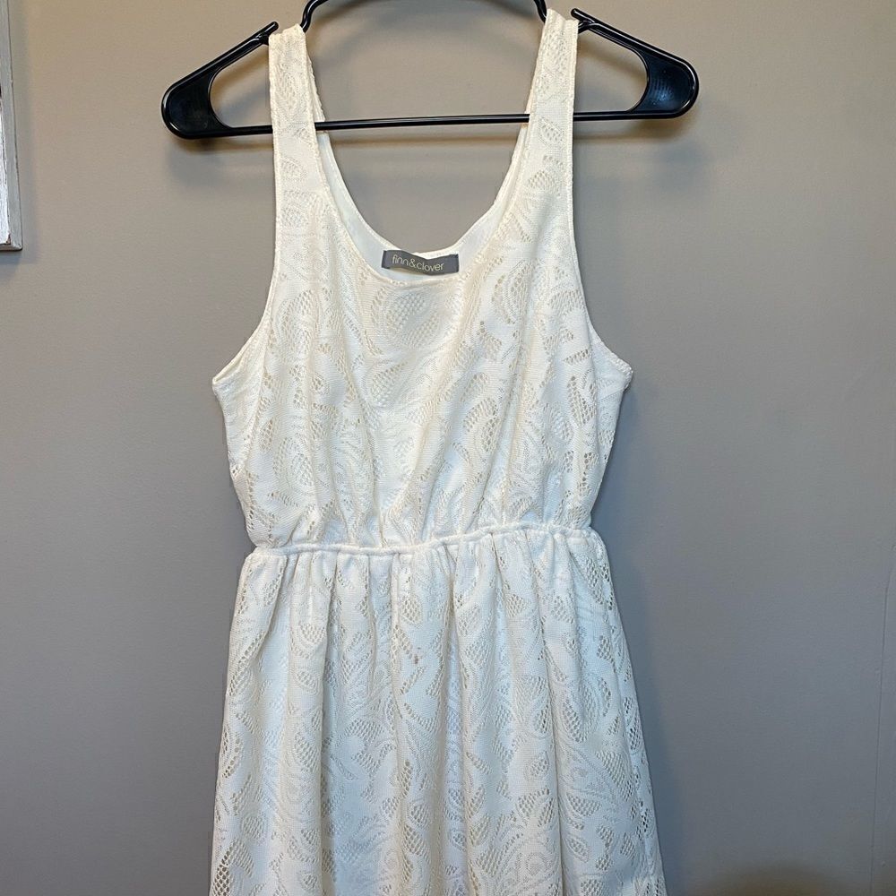 Finn & Clover Cream Lace Mini Dress